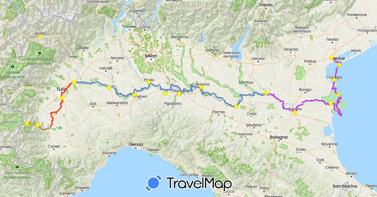 TravelMap itinerary: cycling, cycling up, cycling pt iii, cycling pt i in Italy (Europe)